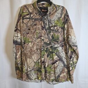 Outfitters Ridge L Camouflage Vented Shirt Realtree Hardwoods ButtonUp Hunting